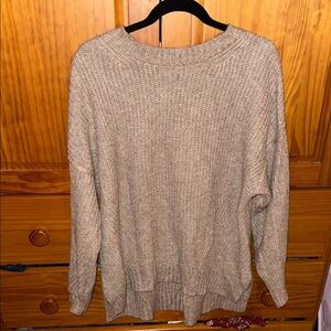 American Eagle Outfitters Beige Crew Neck Sweater